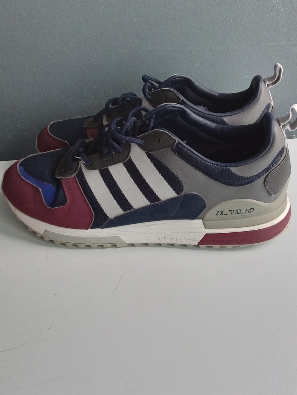 Adidas ZX 700 HD Mens Sneakers‎ Navy Burgundy Grey Low Top Trainers FX6968